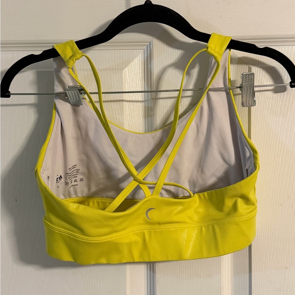 Active USA Vibrant Yellow Sports Bra - Picture 2 of 3